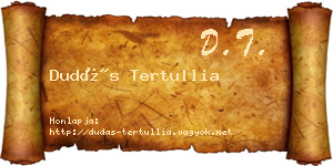 Dudás Tertullia névjegykártya
